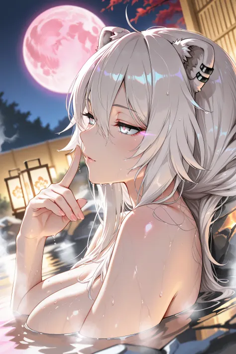 1 sexy gal , Shishiro Botan_(ホロライブ), solo, (masterpiece, top quality, highly detailed depiction, incredibly high resolution, high quality anime picture), (voluminous A-line silhouette), (seductive gestures), wet skin
(Close-up of upper body),hair swaying...