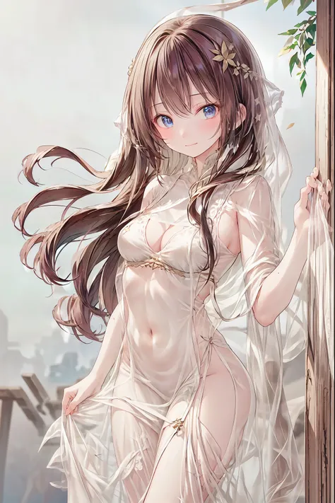 ((Bride Wrapped in a Veil))、graceful behavior、Blasphemous expressions、Dark Dawn、holy church background、 sex、High Quality、portrait、Picture、HDR、bokeh effect、Delicate Hues，meteor、空から降り注ぐmeteor、無数のmeteor群、Under the veil、Baby-Faced Girl with Invisible Expressio...