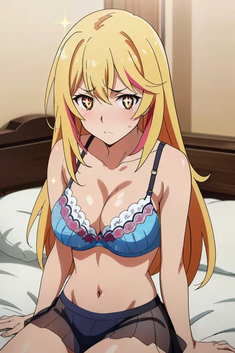 (highest quality, High resolution, 8k, masterpiece: 1.2), Very detailed, (Anime coloring:1.2), Misaki Shokuhou, orange eyes, (pupils sparkling:1.2), Beautiful character design, Perfect eyes, Perfect face, Expressive eyes, Perfect balance, blonde, Long Hair...