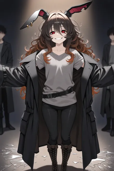 (masterpiece, Best Quality: 1.2), Ultra Detailed, HDR-10, (Soft Colors), (beautiful eyes, detailed eyes:1.2),1girl, mature, gesugao face, brown hair, long hair, black hair, gradient hair, red eyes, (Baggy eyes), smile, messy hair, Shiny hair, Medium height...