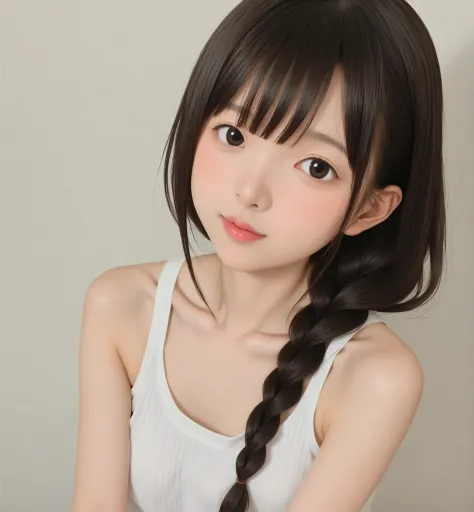 cute girl,かわいいyounger女の子,slender,(slender:1.2),short,skinny,(skinny:1.3),Slender,slender body,young cute girl,younger,younger:1.1,score_7_ up,score_8_ up,score_9,( Her blouse is unbuttoned:1.5),Realistic,sitting on a park bench,school uniform,small breasts...