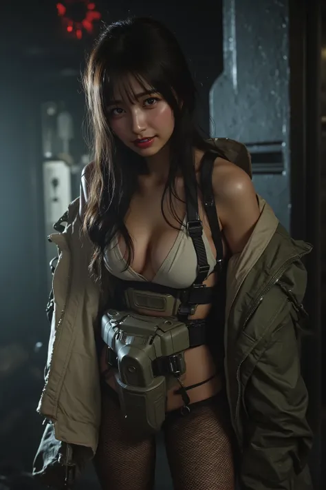 (((The pitch-dark interior of the Nostromo ship:2.0))),(((HR Gigger Style Cyberpunk Atmosphere:2.0))),One Woman,(cute faces getting creampied:1.5),(Beautiful well-balanced face :1.7),((long wavy hair:2.0)),(dark haired:1.5),(beautiful eyes:1.3),Glamorous S...