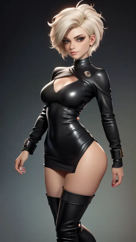 RAW digital art, ultra-realistic 3D render of a stunning woman resembling Meowko, Close-Up portrait, ((young woman)), ((highly detailed face:1.3)), ((perfect proportioned body, Strong, muscular, narrow waist, narrow hips, skinny, thin, perfect female figur...