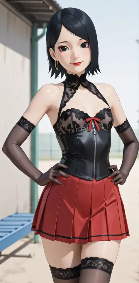 (Photo RAW), absurd, (absurd resolution)), masterpiece, Better Quality, (Extremely detailed Unity 16k CG wallpaper), (best illustration), (best shade), realistic lighting, detailed and beautiful shine. A beautiful little girl. Sarada Uchiha.  10 years. ele...