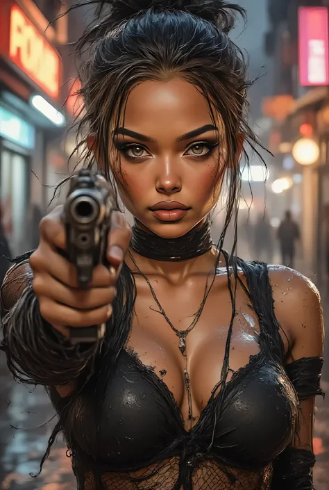 (best quality, masterpiece), (extremely detailed CG unity 8k wallpaper), (photorealistic, finely detailed skin, perfect eyes, perfect anatomy), (intricate details: wet skin, glistening water droplets, subtle reflections), (cinematic lighting, dramatic shad...