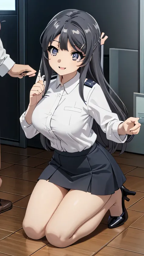 Highest Quality、Super detailed CG、high resolution、Clear quality、vivid focus、rich contrastoid,Japan,Big Breasts Woman in Police Officer Costume,Mini Skirt,Splendid Thighs,Beautiful legs,high heels,standing in the teacher's house,Full Body,Smile Yan,alone,Da...