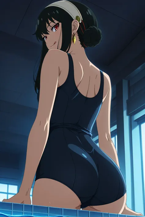 black hair, bangs, yorfor, reddish eyes, 1girl, solo, long_hair,black_hair, red_eyes, dress, jewelry, earrings, hairband, 

 white_hairband,   gold_earrings, 
hdr, low contrast, masterpiece, best quality, absurdres, highres, perfect anatomy, anime style, a...