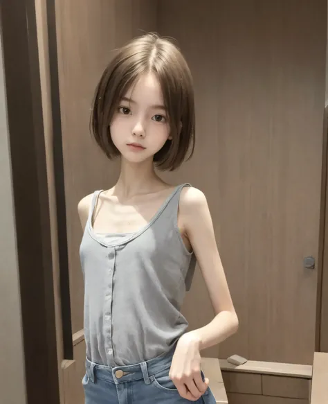 cute girl,かわいいyounger女の子,slender,slender:1.5,short,skinny,skinny:1.5,Slender,slender body,younger,younger:1.5