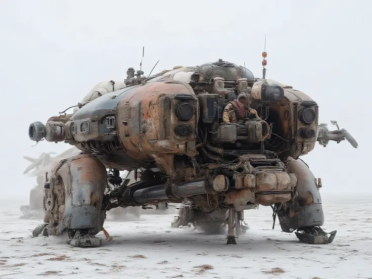 (masterpiece. ultra high definition .realistic)、small combat walking weapon with a total height of 2 meters、a bipedal walking robot with ostrich legs、Ultra-fine machine-made ostrich legs、Bird leg joints、Exposed fine machinery、bald paint 、 RUSTED AIRCRAFT 、...