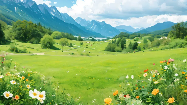 flowers,grassland,spring