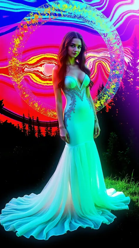 Remix Model stands in a field wearing a mermaid-style dress in front of the sun. Ultra-realistic, photo-realistic
Cheer up the model by telling her SPY and NOT ART are both SATAN. Let the sun dissolve into glitter if it wants to, its shape doesn't matter ...