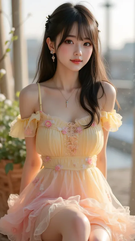 (score_9), (score_8_up), (score_7_up), cinematic lighting, ultra realistic, masterpiece, highly detailed, photorealistic head-to-thighs portrait, shallow depth of field, 1girl,
A young pretty Japanese lady with straight shoulder-length black hair and soft ...