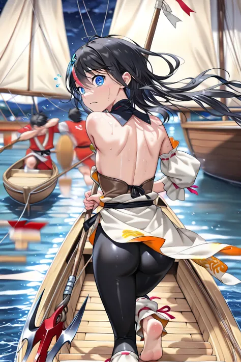 ((language: Japanese、English)、(Masterpiece), (Highest Quality), (High Score), (High Resolution),(4k),(Happening Scene),Uncensored,),
(normal image generation）、（perform careful image generation）、
(Medieval Japan、(summer)、(night)、(storm)、(Outdoors)、1girl,,so...