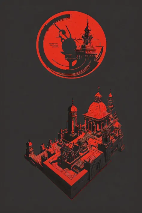 Highest Quality, masterpiece, super high resolution on a pile, product design, Black background, red accent line, minimalist, doorknob design for product catalog, refined curves, flat design, Two-color configuration, Sharp Edges, geometric, Architectural E...