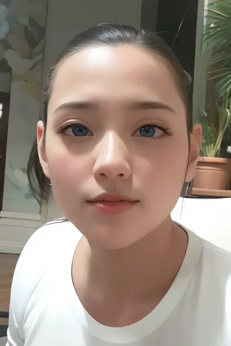 Beautiful big breastokeh), indoors, detailed luxury living room, gentle and charming beautiful goddess, Korean(kpop-idol), solo, necklace, oval face, double eyelids, smart, good hands, good feet, Natural, (from below angle), (glossy skin:1.05), ((low angle...