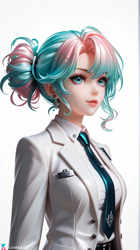 Minimal futuristic 3D logo-style icon — metallic chrome sphere with soft pastel glow, pink and cyan neon reflection, floating in white background, elegant clean composition, modern CG aesthetic, 8K render, centered composition, smooth light reflection, pro...