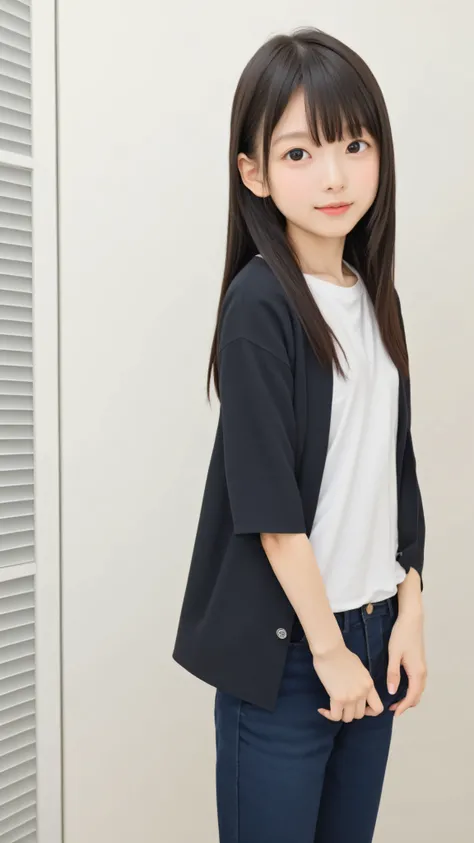 cute girls,かわいいyounger女の子,slender,(slender:1.2),short,skinny,(skinny:1.3),slender,slender body,young cute girls,younger,younger:1.1,score_7_ up,score_8_ up,score_9,(my blouse is unbuttoned:1.5),realistic,sitting on a park bench,School Uniforms,small breast...