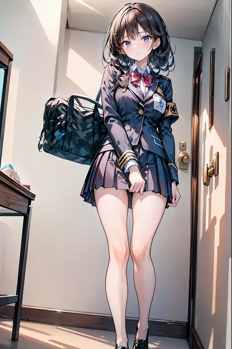 Little Girl with High Pressure Discipline Chairman，About 150 centimeters,charismatic presence, Tall Boys Surrounding Her Surrounding Her Surrounding Area,Pointing and Instructing,4K High Resolution,High Dynamic Range,Super Realistic Digital Illustration wi...