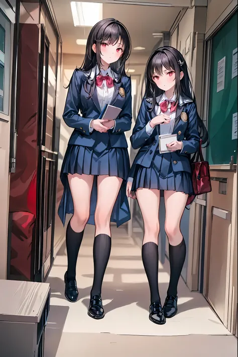 Little Girl with High Pressure Discipline Chairman，(((Chairman of the Discipline Committee's armband)))，About 150 centimeters,charismatic presence, Tall Boys Surrounding Her Surrounding Her Surrounding Area,Pointing and Instructing,4K High Resolution,High ...