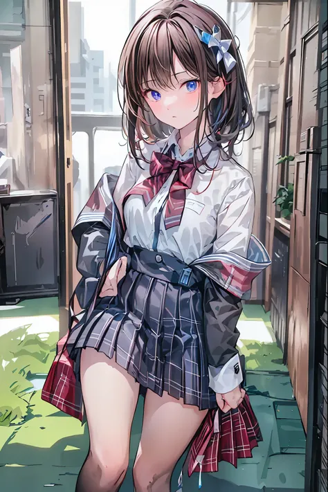 Little Girl with High Pressure Discipline Chairman,(((Chairman of the Discipline Committee's armband))),About 150 centimeters,charismatic presence, Tall Boys Surrounding Her Surrounding Her Surrounding Area,Pointing and Instructing,4K High Resolution,High ...