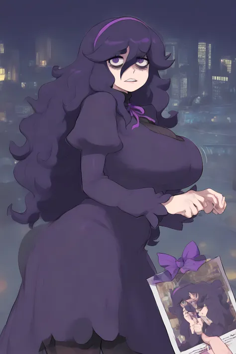 (masterpiece), high quality, UltraRast shiny clothing , photo of cowboy , al aire libre, city, night,
perfect face, chica, Hex maniac (), eyelashes, purple eyes, eye bags, hair between the eyes, long hair, by Morado, long sleeves, bow, joyería, black dre...