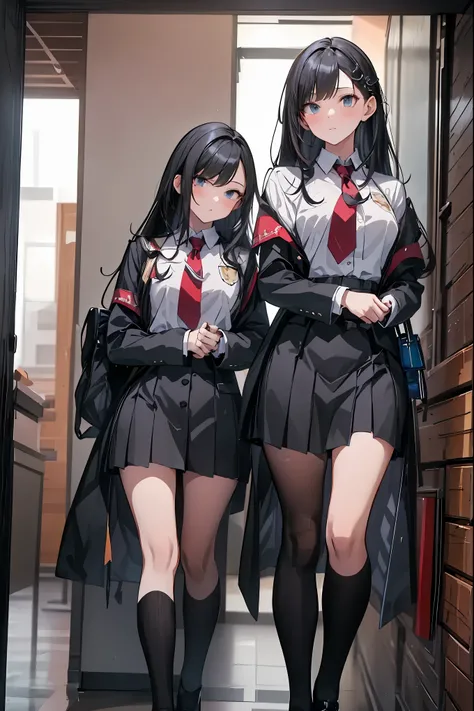 Little Girl with High Pressure Discipline Chairman,((from ↑:1.2)),(((Chairman of the Discipline Committee's armband))),cowboy shot on exposed armpits,About 150 centimeters,charismatic presence, Tall Boys Surrounding Her Surrounding Her Surrounding Area,Poi...