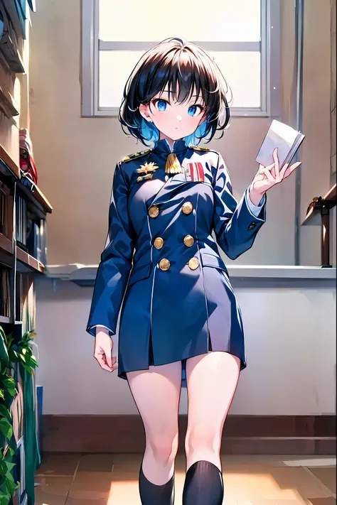 Little Girl with High Pressure Discipline Chairman，((From ↓:1.2)),(((Chairman of the Discipline Committee's armband)))，cowboy shot，About 150 centimeters,charismatic presence,Young face，High School， 周囲を高身長男子High School生が取り囲む,Pointing and Instructing,4K High...