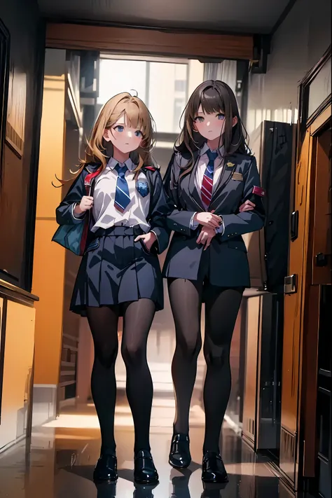 High Pressure Girl，Discipline Ceaman，((from above:1.2)),(((Disciplinary Committee Chairman's Armband)))，cowboy shot，Approximately 150 cm,charismatic presence,Young face，high school， 周囲を高身長男子high school生が取り囲む,Pointing and Instructions,4K High Resolution,HIG...