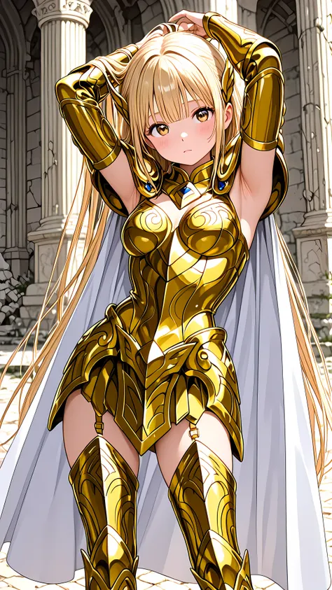 extremely detailed, anime design, intricate anime 2D graphics, intricate details, Lovely Youthful girl, flushed face, intricate detailed face, ((little cute teen girl)); round breasts, Pretty little girl in the Greek temple completely in ruins,flushed sh...