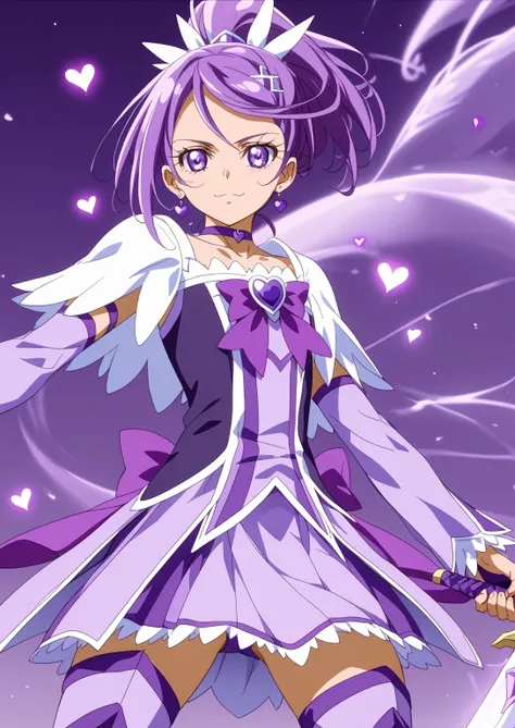 score 9 、score 8 up、score 7 up、source anime、傑作、Best quality、Best resolution、Best image quality、anime coloring、anime screencap、anime screenshot、official style、official art、1boy、cure sword is a boy warrior、(manly face:1.5)、purple haired male character is wea...