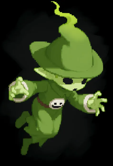 sheet green goblin ghost,solo,ghost costumel, #000000 black background,