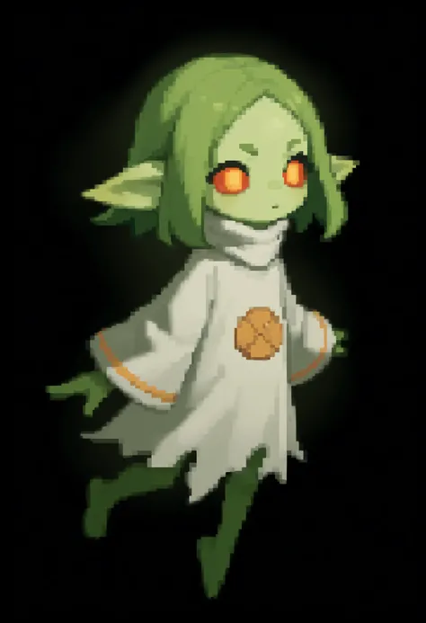 sheet green goblin ghost,solo,ghost costumel, #000000 black background,