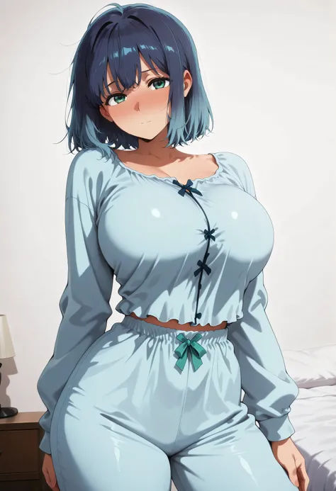 score_9, score_8_up, score_7_up, score_6_up, score_5_up, score_4_up, masterpiece, high quality, shiny skin, shiny hair, shiny body, clear body, large breasts, nose blush, nice legs, standing, nice legs, posing, SFW, looking at viewer, thick thigh, thick th...