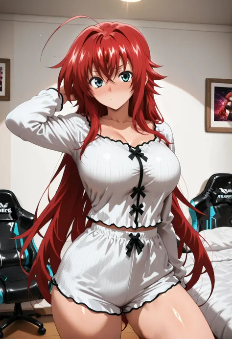 score_9, score_8_up, score_7_up, score_6_up, score_5_up, score_4_up, masterpiece, high quality, shiny skin, shiny hair, shiny body, clear body, large breasts, nose blush, nice legs, standing, nice legs, posing, SFW, looking at viewer, thick thigh, thick th...