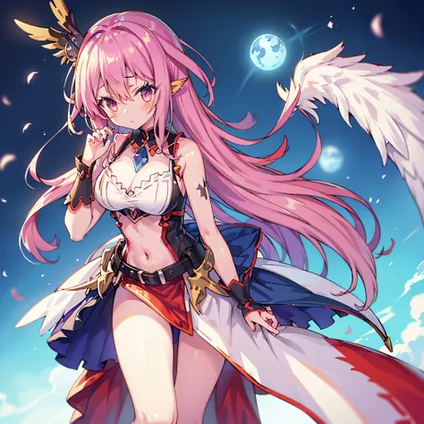 Cartoon image of a woman with long hair and fairy wings, Anime Goddess, No game, no life., Anime Characters; full body art, as a mystical valkyrie, Harpy Little Girl, Full bodied magnificent angel, Fantasy style anime, Anime Characters, knights of zodiac g...
