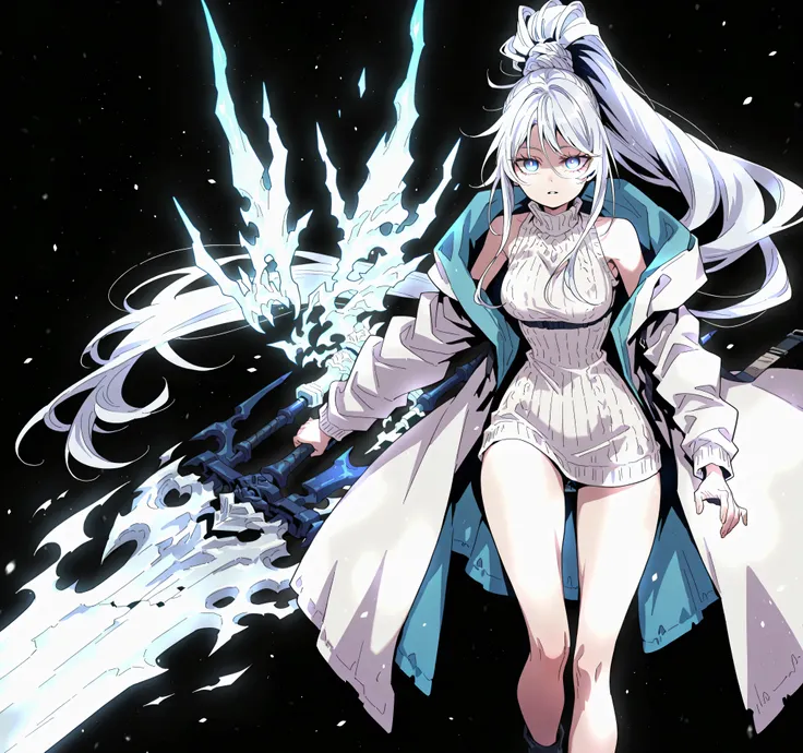 Alone, 1 girl, solitary female character, a young teenager about 1.5 meters tall. She stands alone against a deep black background, making her stand out vividly. Her physique and height are exactly like Terakomari Gandesblood from The Vexations of a Shut-I...