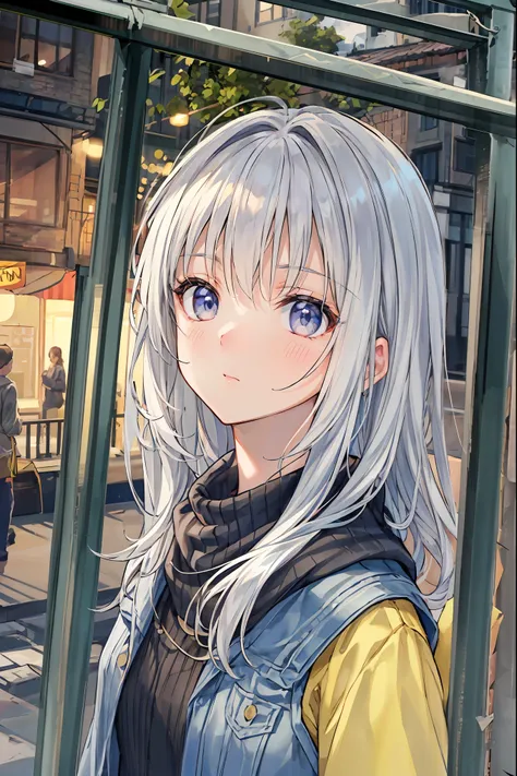 Time traveler, PORTRAIT, modern, Realistic, colorful, Fine, High Definition, 4K, Clear Light, evening, cityscape, three-dimensional effect, shadow, Detailed, Character, Characteristic Details of Her Face, Position, expression, action, 5+ episode, High Qua...