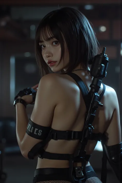 (((The interior of the Nostromo with no light at all:2.0))),(((HR Gigger Style Cyberpunk Atmosphere:2.0))),(((Side view from back:2.0))),(((looks back at the camera:2.0))),((looking back over the shoulder:2.0)),one woman,(cute faces getting creampied:2.0),...