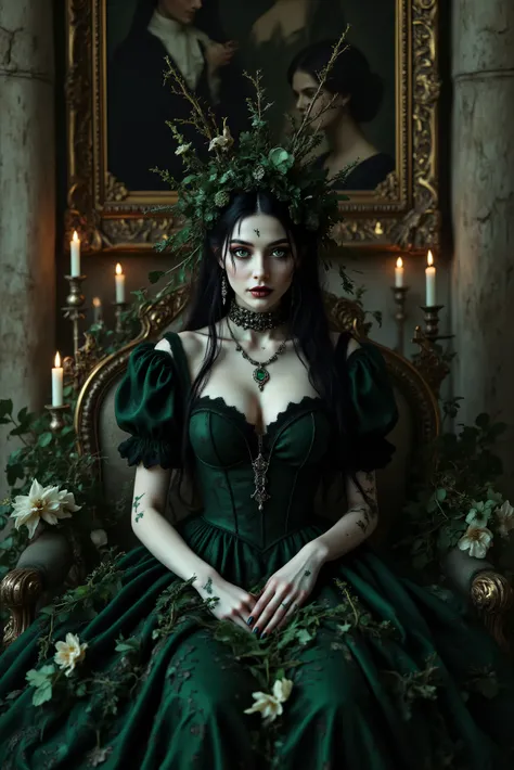 Ultra-realistic, photo-realistic, cinematic lighting and shadows, cinematic portrait, cinematic photography, realistic, hyperrealistic. A striking female figure with an intricate and skeletal face and body creates a dramatic and surreal impression. Her ski...