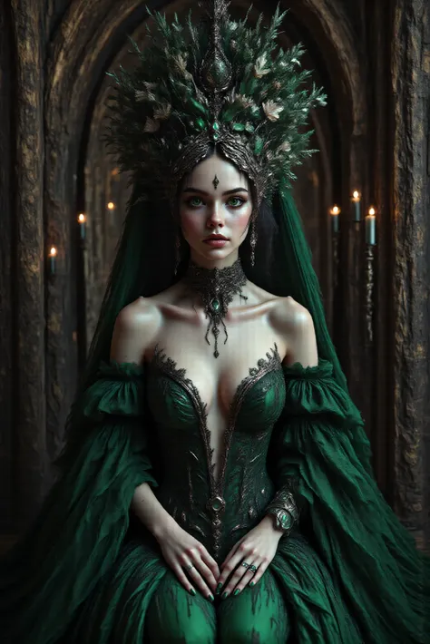 An ultra-realistic, photo-realistic, documentary style raw photography, icon style, iconic characters, cinematic lighting and shadows, cinematic portrait, cinematic photography, realistic, hyperrealistic female figure with an intricate and skeletal face an...