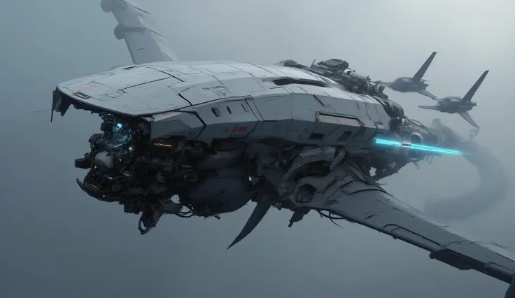 Cyberpunkowa star ship cyborg siedząca w fotelu podłączonym do komputera, Fantasy Technology Future Technology Fantasy City, A highly detailed, extremely textured depiction of a futuristic drone, designed to lFantasy Technology Future Technology Fantasy Ci...