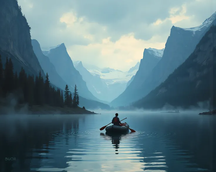 Abschied!! forever!! When it comes to silent rafting, only the Far Earth is the proof!! atmospheric atmosphere,  realistic painting style 