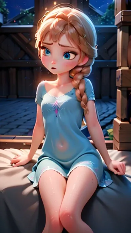 Elsa and Anna from Frozen, completely naked, mignon, kawaii, waifu, in an entangled manner, very detailed, pixiv, (mignonness), (very mignon), 4K, 2j, high quality, fille, (((court, very jeune, poitrine plate, jeune, as jeune as possible,  elementary schoo...