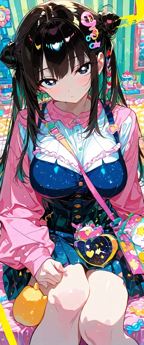 (beautiful girl:1.3),masterpiece,Ultra-high resolution,rich contrast,Very high quality,8k,Highly detailed CG unit wallpaper,Texture,So ridiculous,RAW Photos,Highest quality anime,anime-style illustration,studio anime style,professional photograph,an extrem...