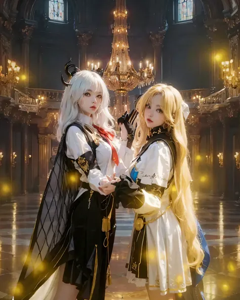 ((PHOEBE & ZANI_WUTHERING WAVE)) ((photorealistic)),(highlight hair)), Light reflection, (( HD )),((upper body)), (((best quality, masterpiece))), (masterpiece) (best quality) (detail) (8k) (HDR) (wallpaper) (cinematic lighting) (sharp focuasterpiece, best...