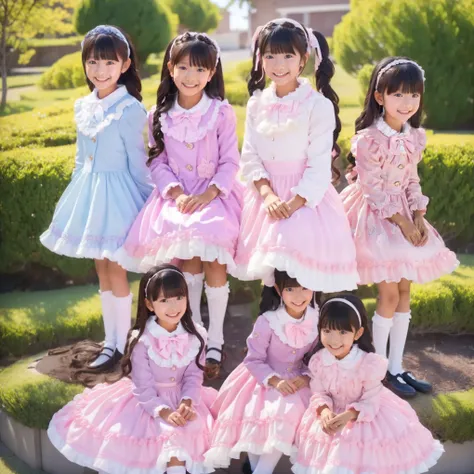 ((   Distant Scenery,full body,standing:1.2)),Highest Quality, masterpiece, highest resolution, Artwork, super それにget used to it, many get used to it, get used to it, それにget used to it, 3k photos,,three noble women are sitting indoors across the street,. (...