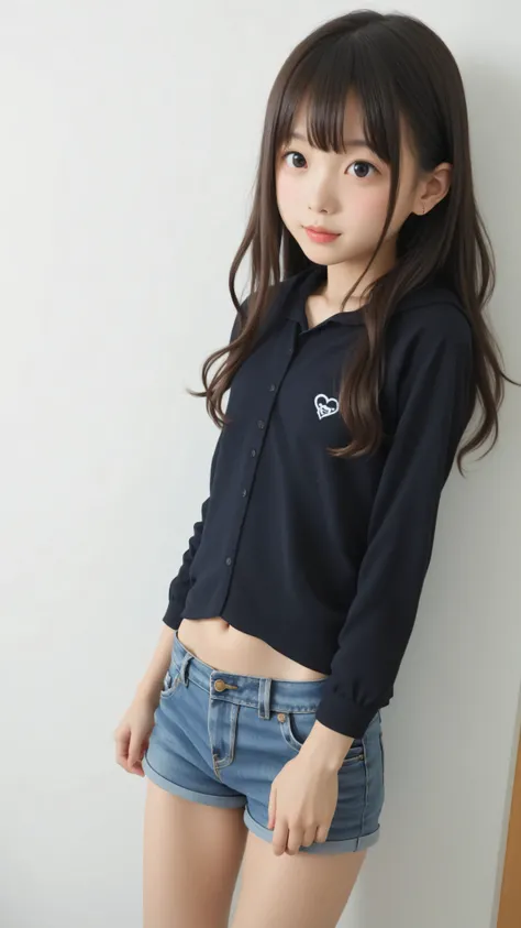 cute girl,かわいいyounger女の子,slender,(slender:1.2),short,skinny,(skinny:1.3),slender,slender body,young cute girl,younger,younger:1.1,score_7_ up,score_8_ up,score_9,(The buttons on her blouse are off:1.5),realistic,sitting on a park bench,School Uniforms,smal...
