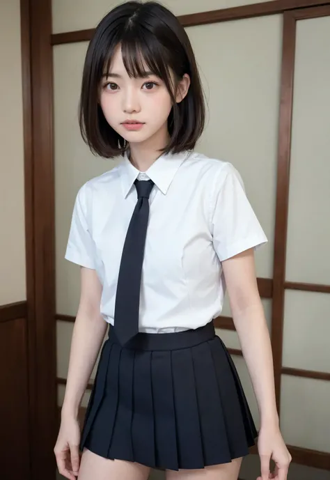 soft light,(japanese)), (((front in the sky, Age 15))), (Deep Synthesis ), The Station at the Galaxy Station where time stopped in super high resolution, (authentic: 1.4), Original photo, ((School Uniform, collared shirt, white shirt, Short sleeve, neckti...