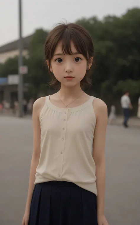 かわいいyounger女の子,slender,Rating_Safety,score_6_up,score_7_up,score_8_up,score_9,short,skinny,small west,slender body,(tiny:1.2),younger,ネイビーブルーのスイムスーツを着たyoungerMade in Japanの少女が、,Hair elastic,Hairpin,realistic, from above ,(big breasts:0.3),small breasted,Ma...