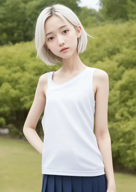 ( photo realistic:1.5),cute girl,かわいいyounger女の子,slender,n current ,short,skinny,slender body,younger,score_7_ up,score_8_ up,score_9,realistic,School Uniform,small breasts naked,sunlight,japanese,(white skin:1.5),short hair, thin shoulders,thin arm,Narro...